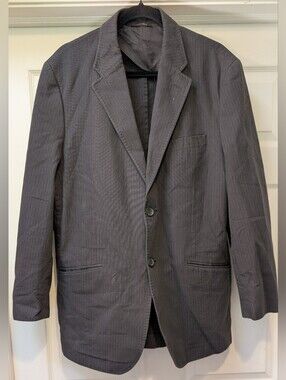 Banana Republic Gray Pinstripe Blazer Jacket 44R 100% Cotton